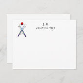 ウォーパーソナライズされたトカラースキーギア サンキューカード (正面/裏面)