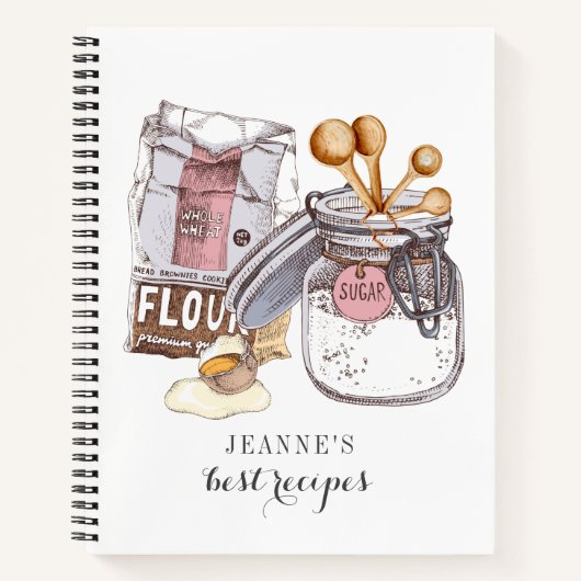 ウォーパーソナライズされたトカラーベイカー調理師ツールレシピ ノートブック (正面)