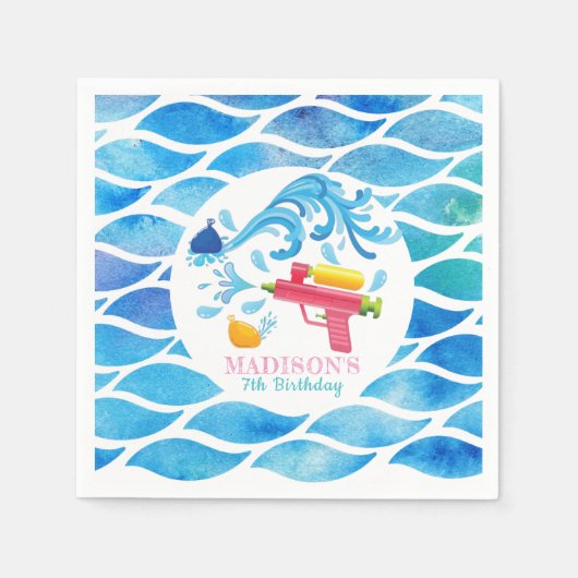 ウォーパーソナライズされたトガンガール誕生日紙プレート スタンダードカクテルナプキン (正面)