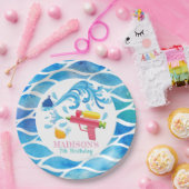 ウォーパーソナライズされたトガンサマーガール誕生日 ペーパープレート (パーティー)