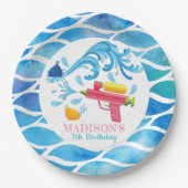 ウォーパーソナライズされたトガンサマーガール誕生日 ペーパープレート (正面)