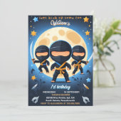 ウォーファイトボーイムーン忍者戦士1歳の誕生日 招待状 (スタンド正面)