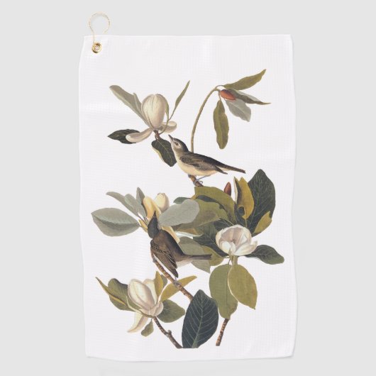 ウォーブリングフライキャッチャーKingbirdsヴィンテージオードボンアート ゴルフタオル (正面)