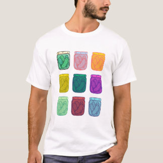ウォーホルのピクルス 遊び心あふれる明るいカラフルレインボー Tシャツ