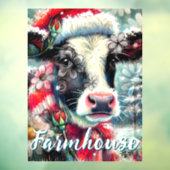 ウォーマータイムズの牛の夢ティール(緑がかった色)赤フローラ ウィンドウサイン (シート3)