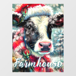 ウォーマータイムズの牛の夢ティール(緑がかった色)赤フローラ ウィンドウサイン