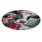 ウォーマータイムズの牛の夢ティール（緑がかった色）赤フローラ カッティングボード (角)