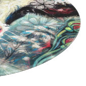 ウォーマータイムズの牛の夢ティール（緑がかった色）赤フローラ カッティングボード (角)