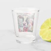 ウォーマータイムズの牛の夢ティール（緑がかった色）赤フローラ ショットグラス (裏面)