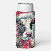 ウォーマータイムズの牛の夢ティール（緑がかった色）赤フローラ スリム缶クーラー (Seltzer裏面)