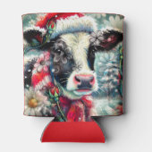 ウォーマータイムズの牛の夢ティール（緑がかった色）赤フローラ 缶クーラー (裏面)