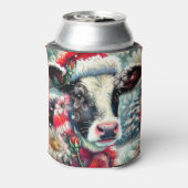 ウォーマータイムズの牛の夢ティール（緑がかった色）赤フローラ 缶クーラー (缶裏面)