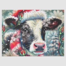 ウォーマータイムズの牛の夢ティール（緑がかった色）赤フローラ 薄葉紙