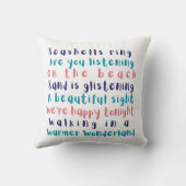 ウォーマーワンダーランド熱帯タイポグラフィクリスマス クッション (裏面)