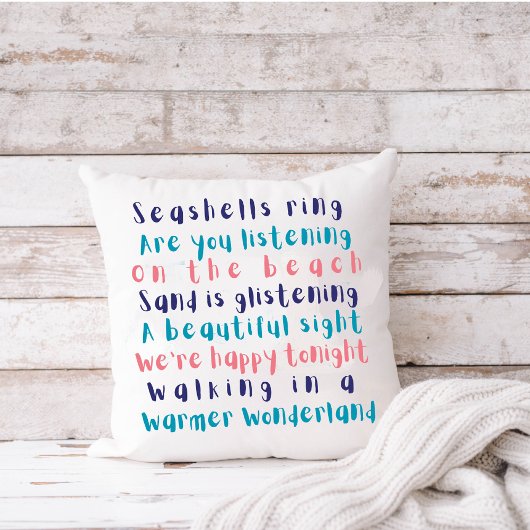 ウォーマーワンダーランド熱帯タイポグラフィクリスマス クッション