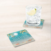 ウォーマーワンダーランド熱帯ビーチクリスマス スクエアペーパーコースター (インサイチュ)