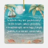 ウォーマーワンダーランド熱帯ビーチクリスマス セラミックオーナメント (裏面)