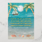 ウォーマーワンダーランド熱帯ビーチクリスマス 箔シーズンカード (正面)
