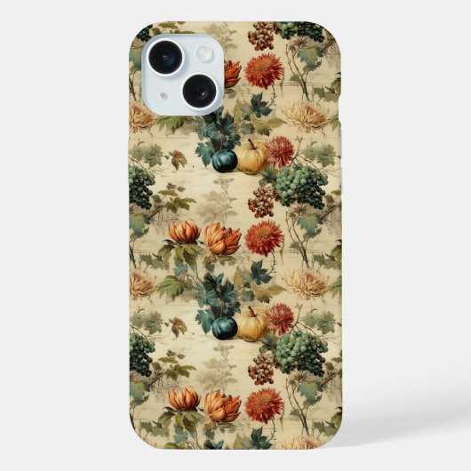 ウォームで落ち着いた色合いの永遠の秋の収穫 iPhoneケース (裏面)