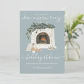 ウォームアンドコージー暖炉ホリデーアットホームコビデ 招待状 (スタンド正面)