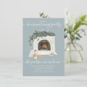 ウォームアンド居心地の良い暖炉引っ越し祝いパーティーパーティー 招待状 (スタンド正面)