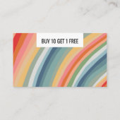 ウォームアースレインボーミニマリスト手作りストライプ10 ロイヤリティカード (裏面)