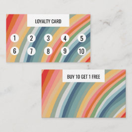 ウォームアースレインボーミニマリスト手作りストライプ10 ロイヤリティカード