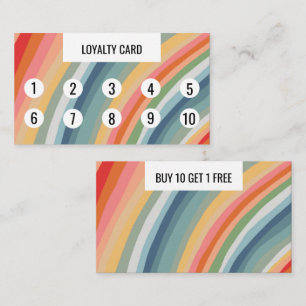 ウォームアースレインボーミニマリスト手作りストライプ10 ロイヤリティカード