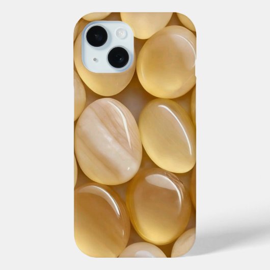ウォームイエロー・アンバー・クリスタルの美しいデザインのスマホケース Case-Mate iPhoneケース (裏面)