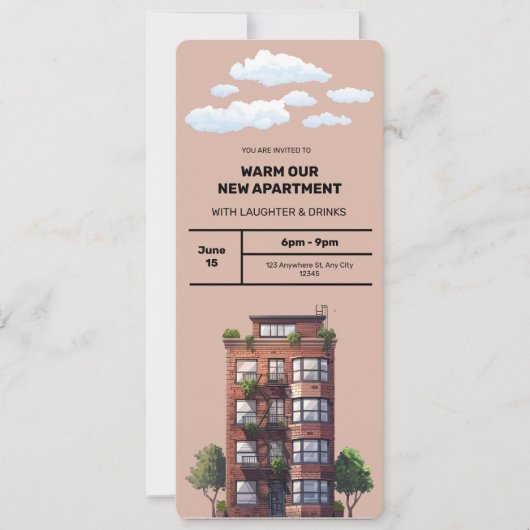 ウォームウアニューアパートメント招待状 招待状 (正面)