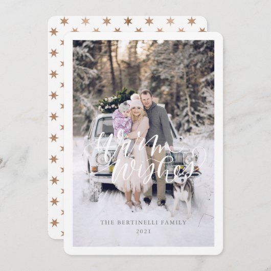 ウォームウィズクリスマスカードフラットホリデーカード シーズンカード (正面/裏面)