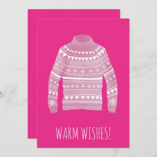 ウォームウィズクリスマスセーターホリデーカード シーズンカード (正面/裏面)