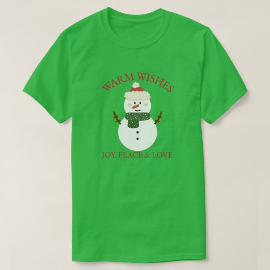 ウォームウィズクリスマス雪だるまTシャツ Tシャツ (デザイン正面)