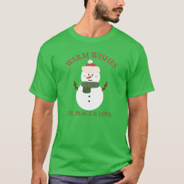 ウォームウィズクリスマス雪だるまTシャツ Tシャツ