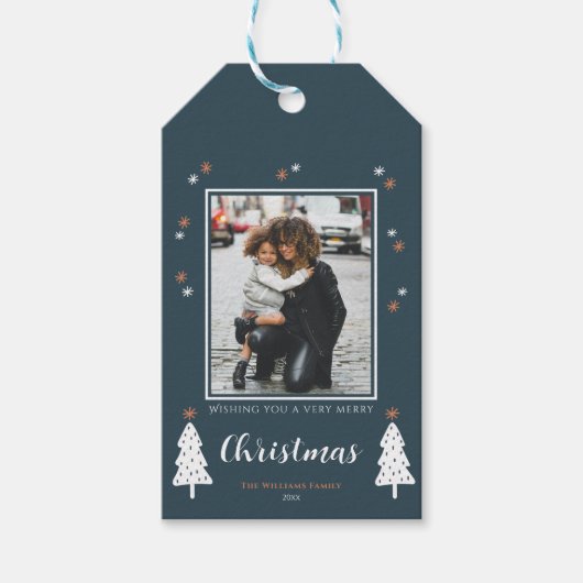 ウォームウィズグリーンクリスマスギフトラベル ギフトタグ (正面)