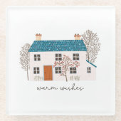 ウォームウィズコージーホリデーホームクリスマス ガラスコースター (正面)