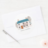 ウォームウィズコージーホリデーホームクリスマス ラウンドシール (封筒)