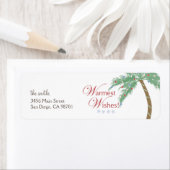 ウォームウィズパームツリーホリデイ差出人住所ラベル ラベル (インサイチュ)