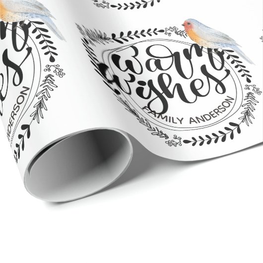 ウォームウィズフェスティバルウィンターロビパーソナライズされたン ラッピングペーパー (ロールコーナー)