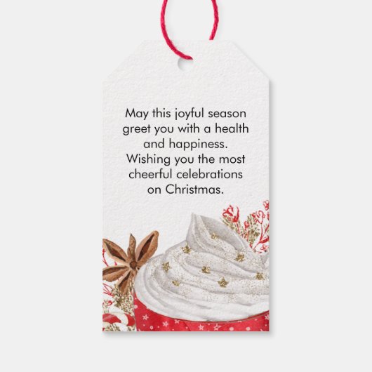 ウォームウィズホットチョコレートクリスマスメッセージカード ギフトタグ (裏面)