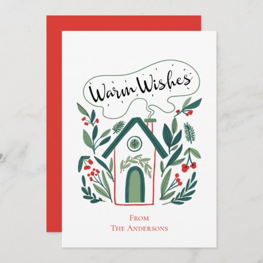 ウォームウィズホリデーホームホリデーカード シーズンカード (正面/裏面)