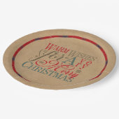 ウォームウィッシュクラフト&タータンチェックレッド/グリーンID589 ペーパープレート (アングル)