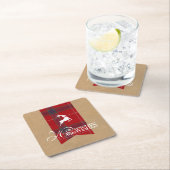 ウォームウィッシュクラフト&タータンチェックレッドID589 スクエアペーパーコースター (インサイチュ)