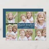 ウォームウィッシュスワールホリデーフォトカード – ネイビー シーズンカード (正面/裏面)