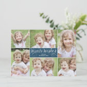 ウォームウィッシュスワールホリデーフォトカード – ネイビー シーズンカード (スタンド正面)