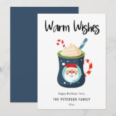 ウォームウィッシュズクリスマスココアマグフラットホリデイカード シーズンカード (正面/裏面)