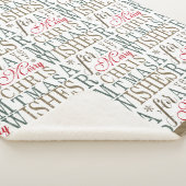 ウォームウィッシュタイポグラフィ赤/緑ID589 シェルパブランケット (3/4)