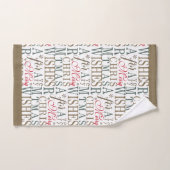 ウォームウィッシュタイポグラフィ赤/緑ID589 バスタオルセット (ハンドタオル)