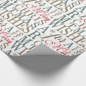 ウォームウィッシュタイポグラフィ赤/緑ID589 ラッピングペーパー (角)