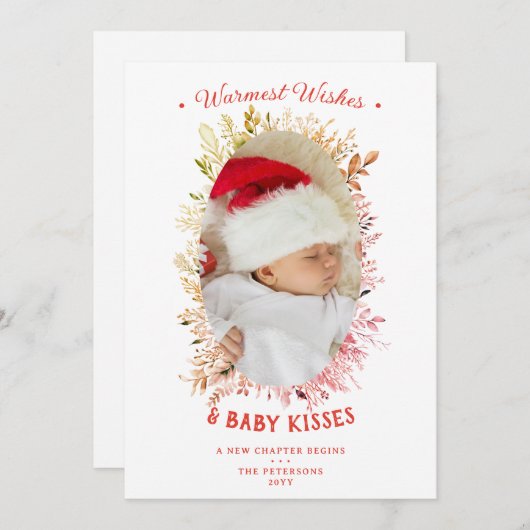ウォームウィッシュベビーキスホリデーズレッドアナウンスメント シーズンカード (正面/裏面)